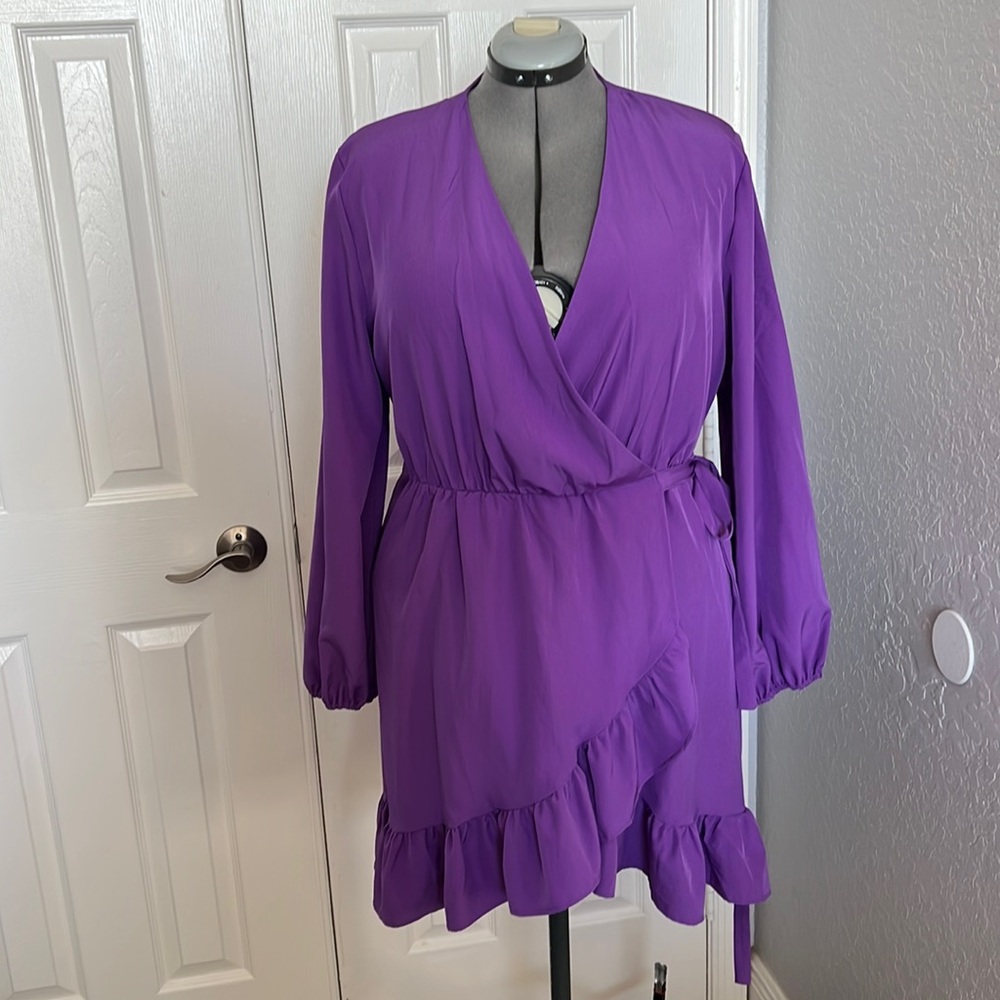 XL purple wrap dress